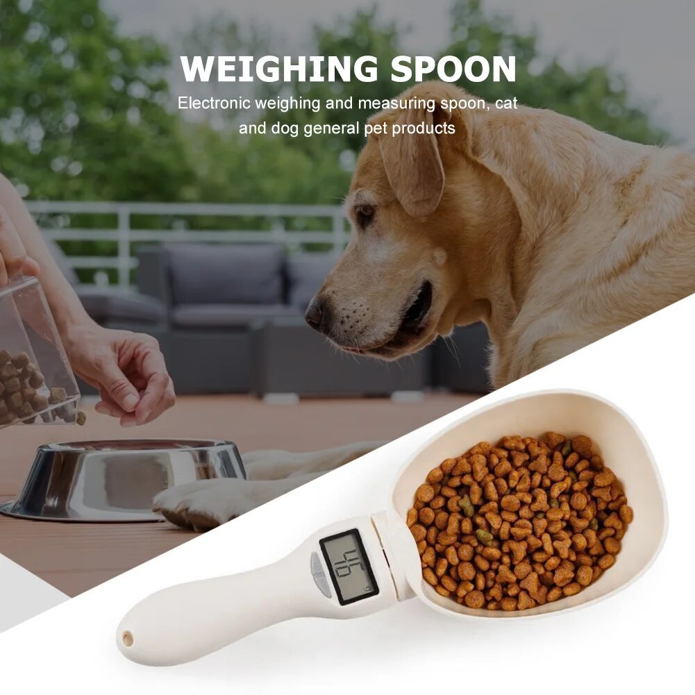 Digital Pet Food Scale LCD Electronic Precision Weighing Tool Dog Cat Feeding Food Measuring Spoon