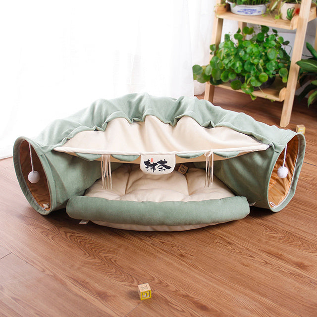 Pet Cats/Kittens Tunnel Interactive Play Toy Mobile Collapsible Bed Tunnels Indoor