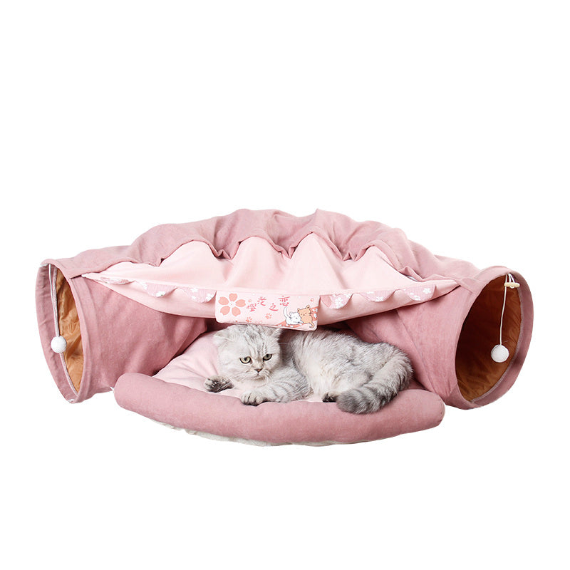Pet Cats/Kittens Tunnel Interactive Play Toy Mobile Collapsible Bed Tunnels Indoor