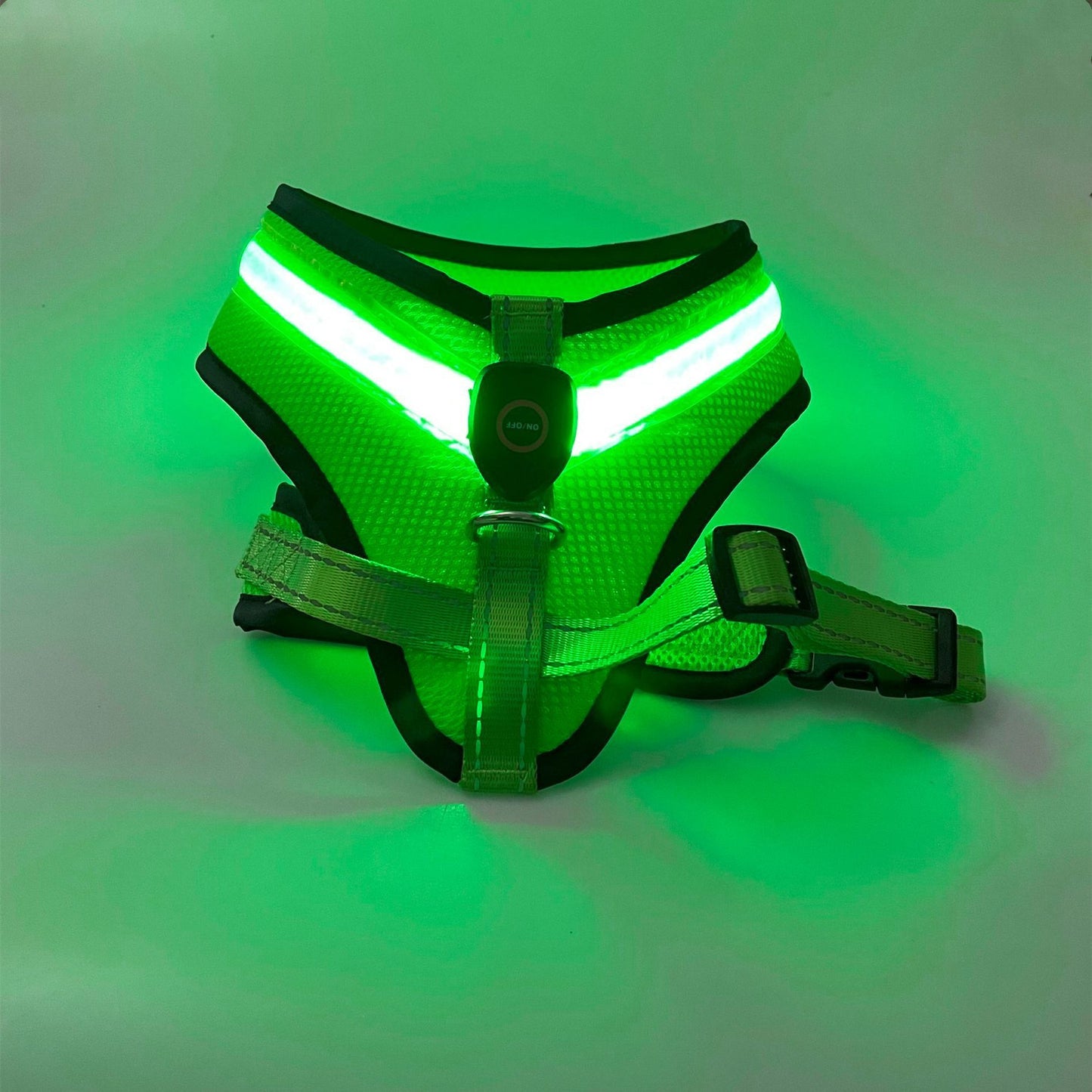 LED Luminous Dog Harness USB Charging Dog Chest Strap Vest Pet Safety Reflective Harness