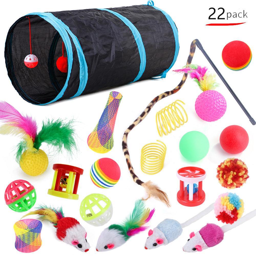 22-Piece Funny Cat Toy Set With Cat Tunnel - Interactive Pet Toys For Endless Fun-5