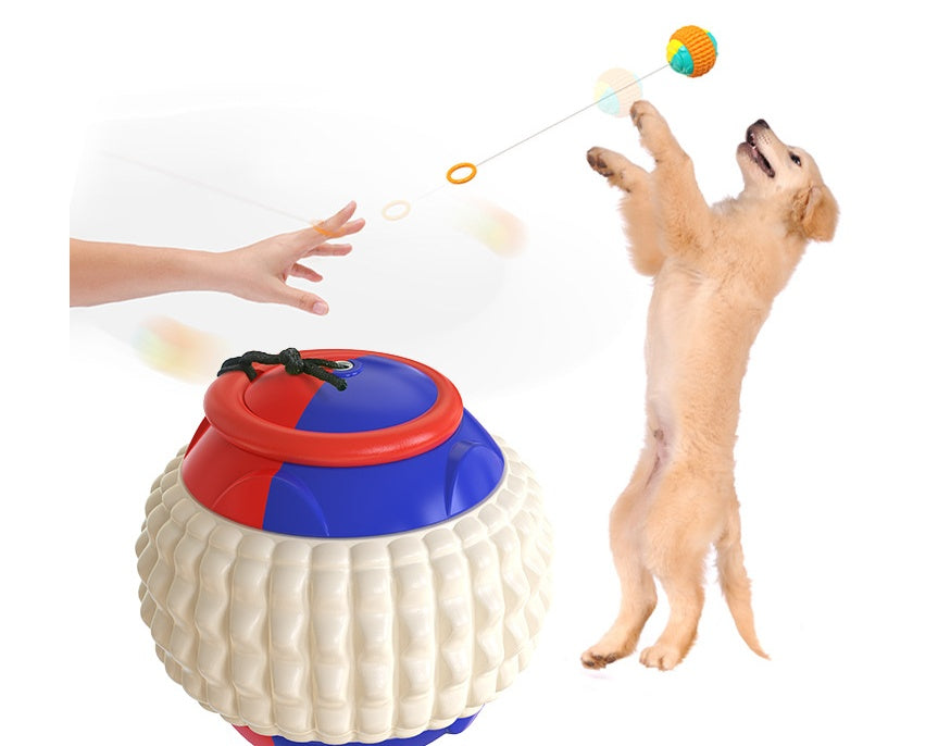 New Pet Draw Rope Hand Throwing Ball Grinding Teeth Resistant Chew Dog Training Ball - Dogs LOVE this toy