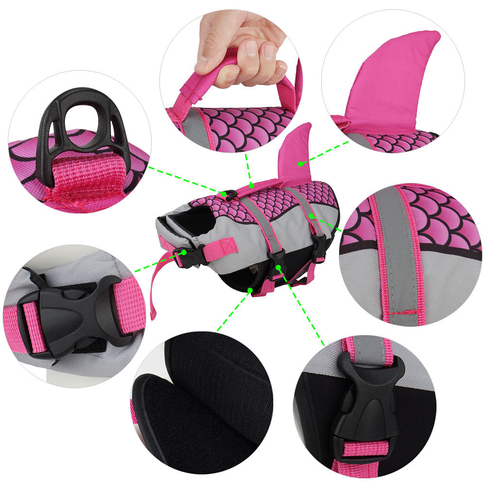 Swim Pet Dog Life Jacket Life Vest Collar Harness Pets Swimming Summer