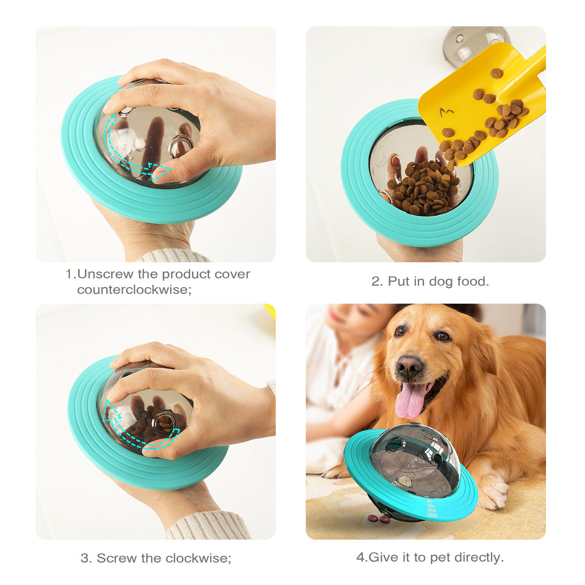 Dog Interactive Food Leaking Dispensing Treat Ball For Small Medium Dogs Happy Toy
