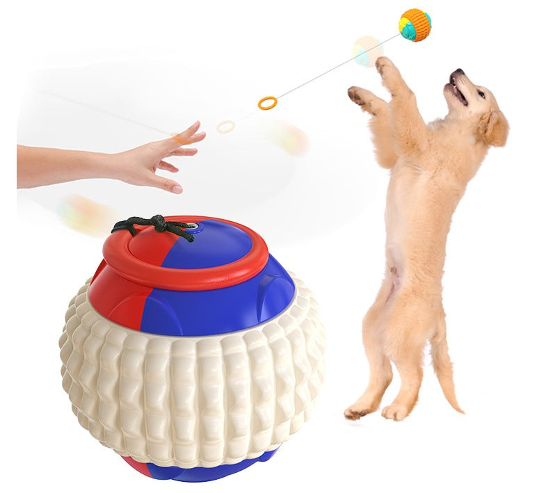 New Pet Draw Rope Hand Throwing Ball Grinding Teeth Resistant Chew Dog Training Ball - Dogs LOVE this toy